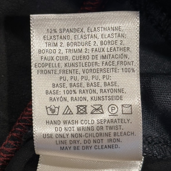 Anthropologie Black Vegan Leather & Suede Leggings Sz 28 - Picture 11 of 11